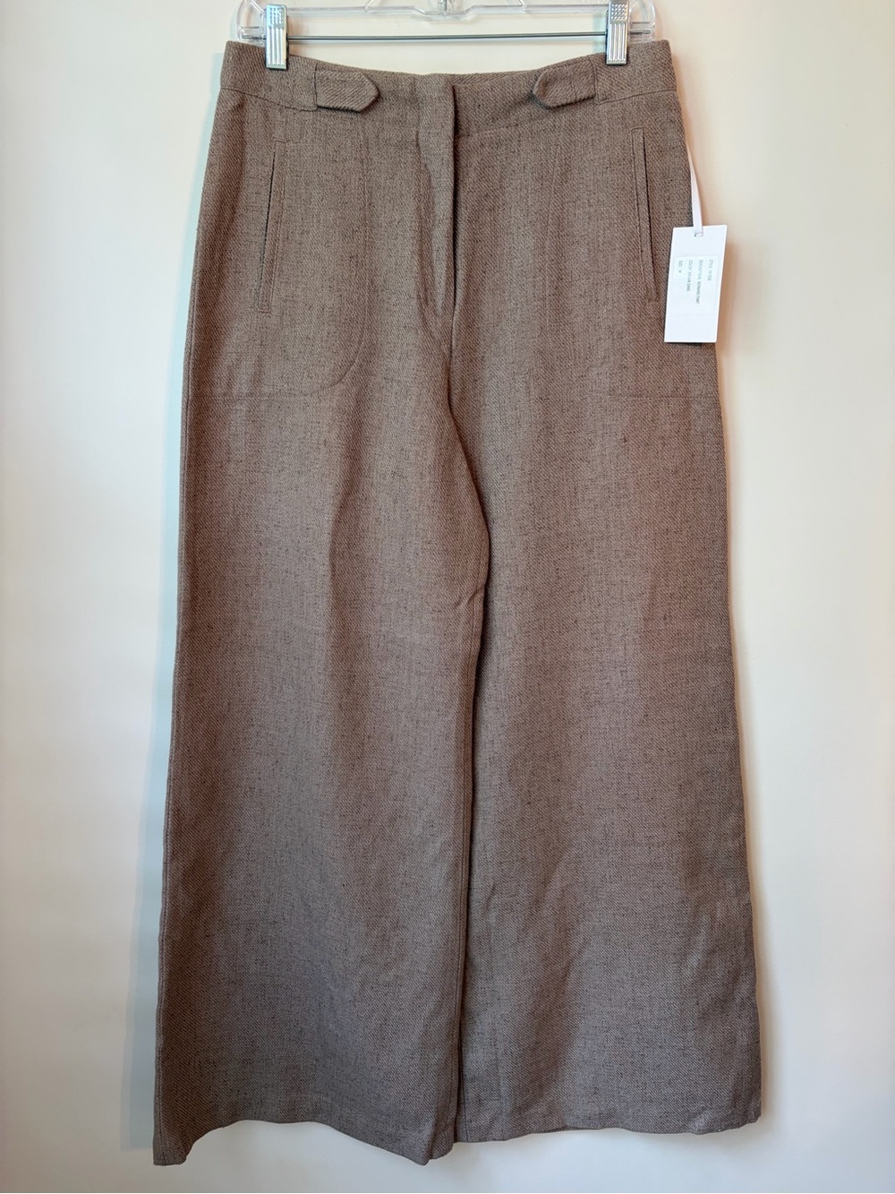 NWT Torn by Ronny Kobo Bernard Wide Leg Trouser Pants in Brown Sand sz Medium